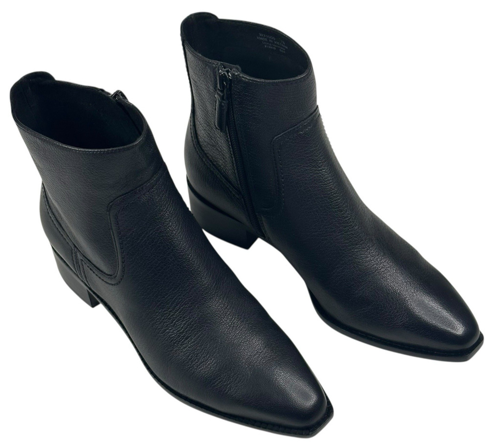 COLE HAAN Naia Black Leather Ankle Boots Womens Size 7B Side Zip New $200 H